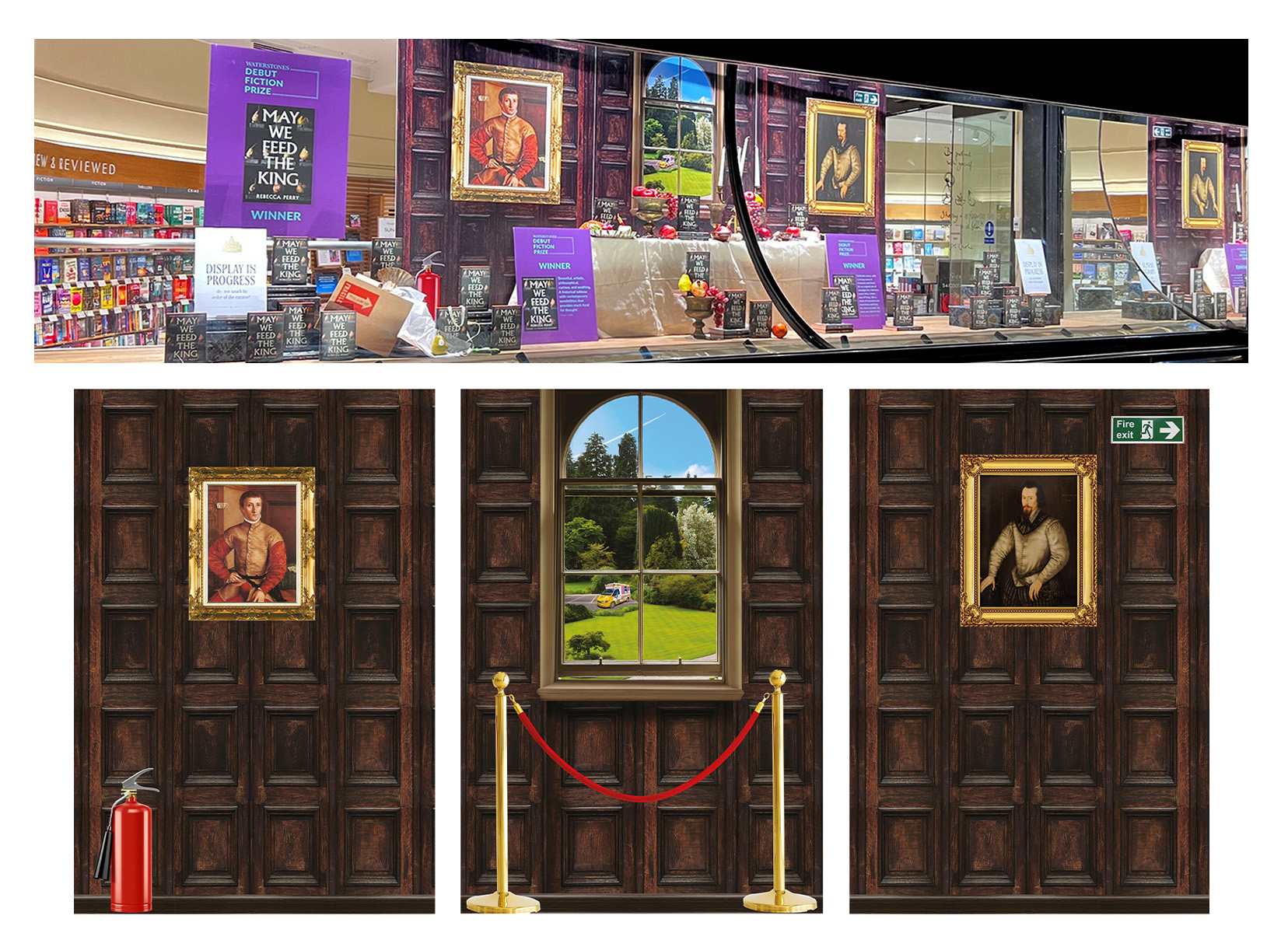 May We Feed The King Waterstones Window